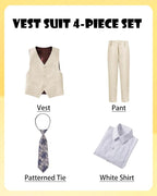 Boys’ Formal Suit 5 Piece Set, Toddler Tuxedos - Image 3