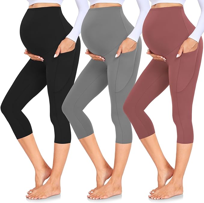 GROTEEN 3 Pack Women's Maternity Leggings by GROTEEN