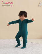 Jimonda Baby Romper Boys Girls Bamboo Pajamas 2-Way Zipper Footed Unisex Zip-Up - Image 3