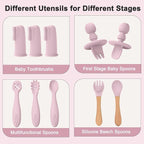 LITTLE RAWR Silicone Baby Feeding Set 14 Pcs, Baby Led Weaning Supplies - Image 6