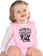 World's Coolest Kid Funny Cute Humor Infant Premium Jersey Baby Bib - Image 3