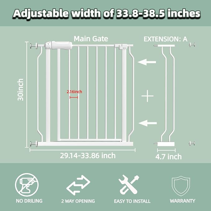 TSAYAWA Extra Wide Baby Gate - Image 2