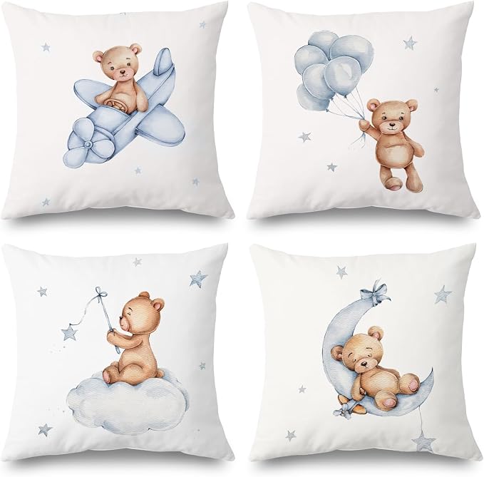 SPBL&L Baby Bear Pillow Covers 18x18, Woodland Animals Nursery Decor by SPBLL