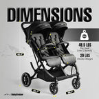 BabyCruiser Double Stroller Newborn and Toddler – Compact Side by Side Twin - Image 2