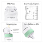 Yooforea Silicone Coated Glass Baby Bottle, 2M+ Medium Flow Nipple I Anti-Colic - Image 6