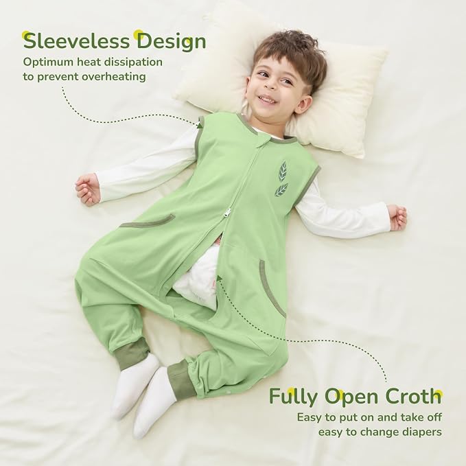 WONDAY Toddler Sleep Sack with Feet, 0.5 Tog Sleeping Sacks - Image 4