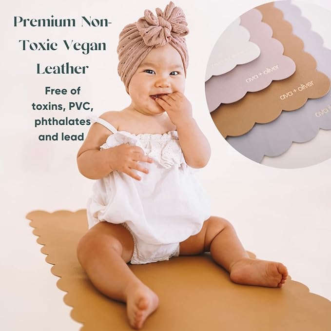 Ava + Oliver Vegan Leather Baby Changing Mat - Image 2