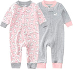 Teach Leanbh Baby 2-Pack Footless Pajamas Cotton Long Sleeve Printing 2 Way by TeachLeanbh