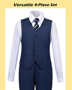 Boys’ Formal Suit 5 Piece Set, Toddler Tuxedos - Image 4