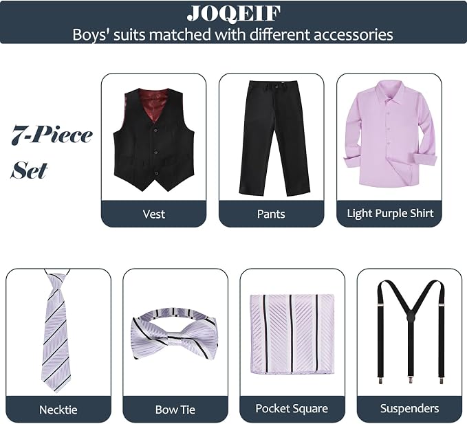 Boys Suits Formal Dress Vest and Pants Set - Image 2