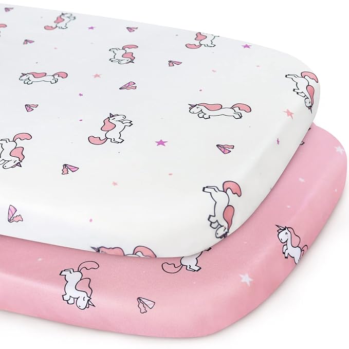 Bassinet Sheets 2 Pack, Stretchy Bassinet Sheet, Bassinet Sheets by SpringspiritBedding