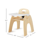 Foundations Easy Serve Low Wood Feeding Chairs Multipack, Adjustable Harness - Image 2