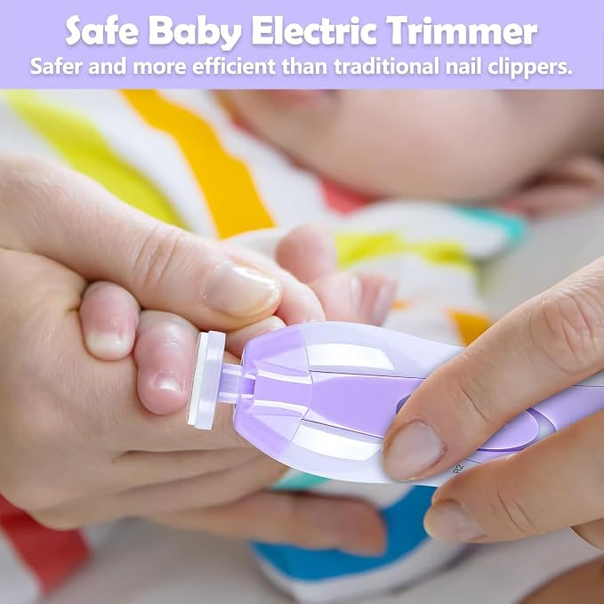 Baby Nail Trimmer Electric, 6 in 1 Baby Nail File Clippers Infant Grooming Kit - Image 2