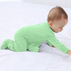 Baby Boy Footed Pajamas with Mittens, Rayon Made from Bamboo Sleepers, 2 Way - Image 4