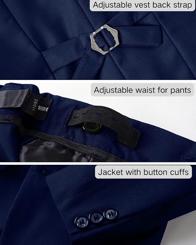 Boys' Formal Suit Set Adjustable Waist Suits - Image 3