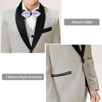 Boys Suit for Toddler Tuxedo Kids Formal Suits Set 5 Pieces Wedding Outfit - Image 5