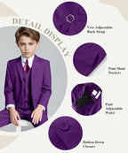 Visaccy Boys Suits Slim Fit Dress Clothes Ring Bearer Outfit - Image 2