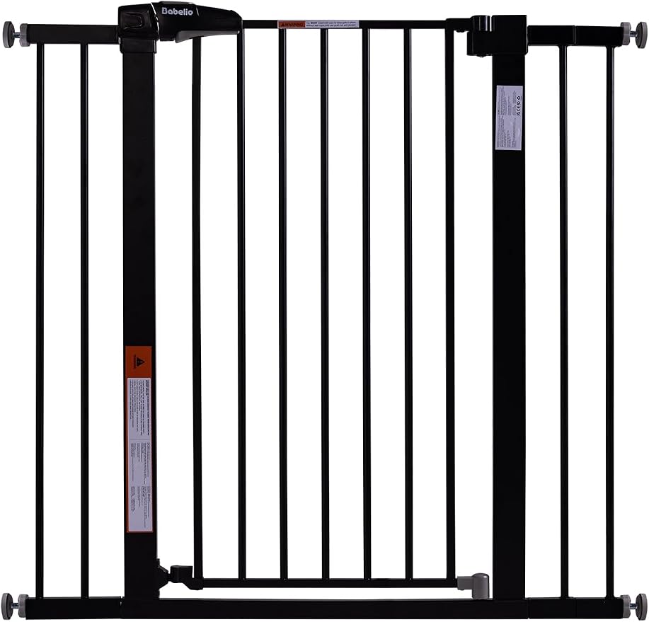 BABELIO 36" Tall Baby Gate, 26-40" Wide Auto Close Pet Gate, PressGuard C5 by BABELIO