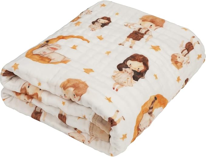 Organic Cotton Muslin Baby Blanket by Natchiketa