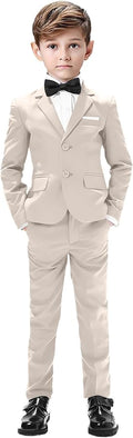 Boys Suits 5 Pieces Slim Fit Blazer Pants Black Blue Outfit Suit by Sailiiny