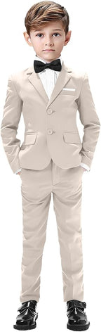 Boys Suits 5 Pieces Slim Fit Blazer Pants Black Blue Outfit Suit by Sailiiny