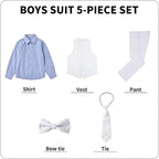 Boys' Suits Formal Slim Fit Tuxedo Boys Vest and Pants Set - Image 6
