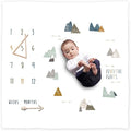 100% Organic Cotton Muslin Monthly Baby Milestone Blanket by MiaoberryBaby