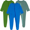 Baby Boy Footed Pajamas with Mittens, Rayon Made from Bamboo Sleepers, 2 Way by GUISBY