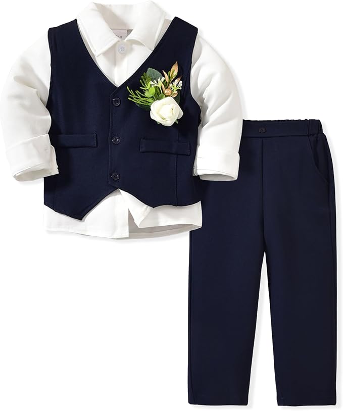 Toddler Boys Suit 3Pcs 1-5T by MINIFEIKO