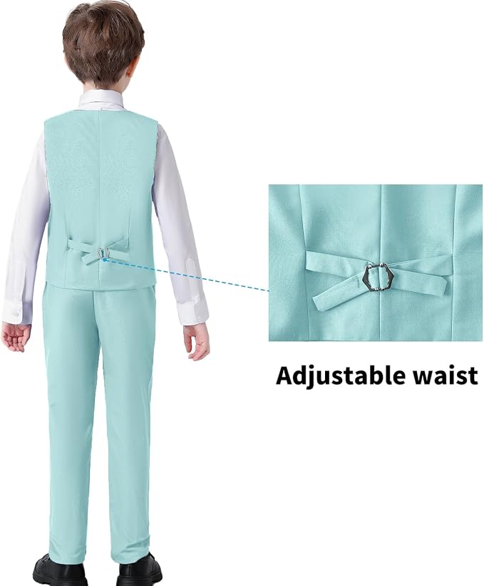 Boys' Suits Formal Slim Fit Tuxedo Boys Vest and Pants Set - Image 3