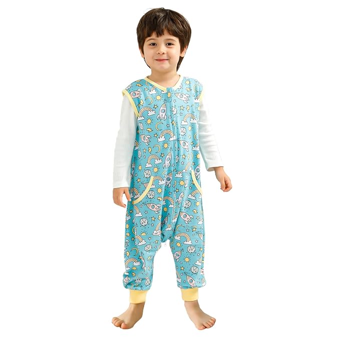 WONDAY Toddler Sleep Sack with Legs, Toddler Sleep Sacks, 0.5T Sleeveless Baby by WONDAY