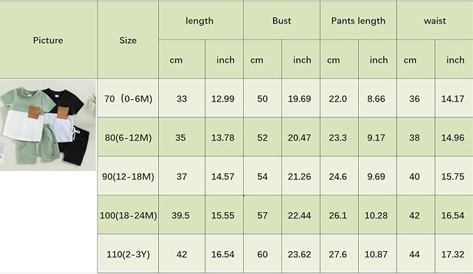 Rtnnsbbfcm Newborn Baby Boy Summer Clothes Short Sleeve Color Block Front - Image 7