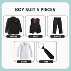 Boys' 5 Piece Formal Suit Set - Image 2