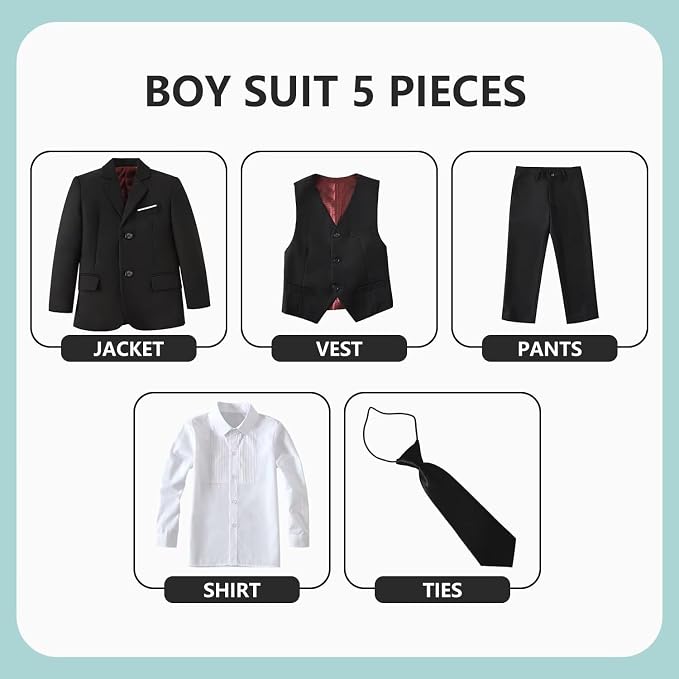 Boys' 5 Piece Formal Suit Set - Image 2