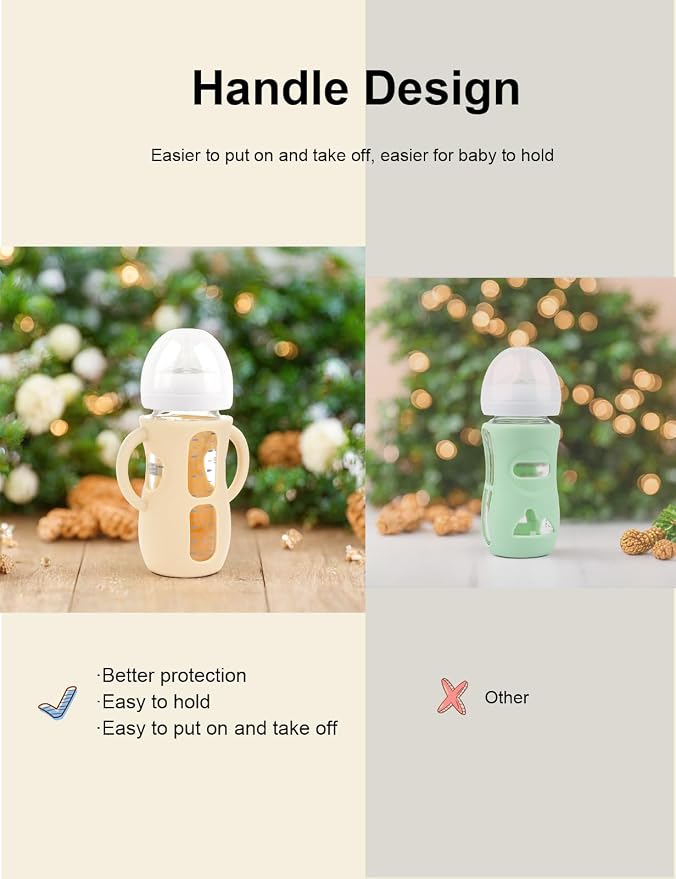 2-Pack Silicone Sleeves for Philips Avent Glass Bottles, BPA-Free - Image 3