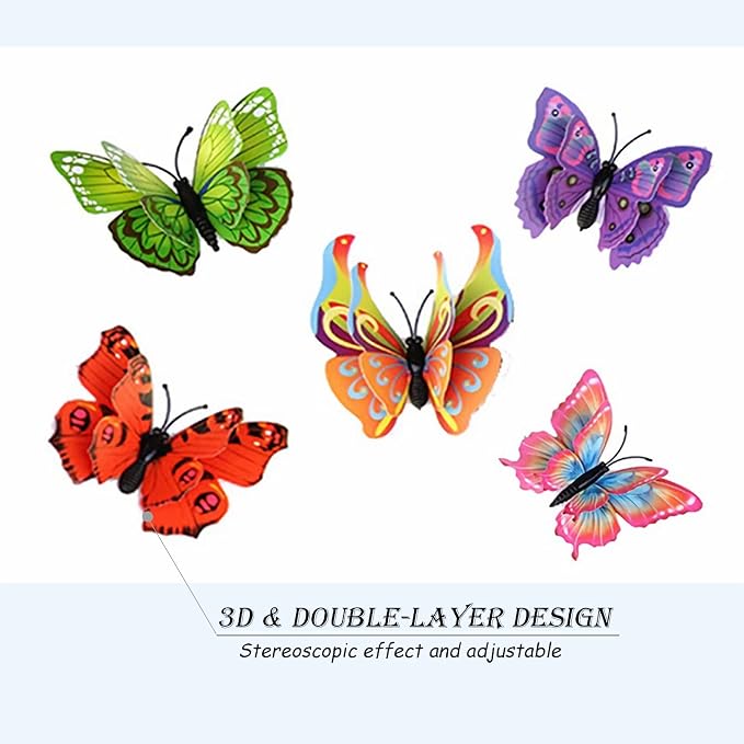 Butterfly Wall Decor 24/48 PCS, 3D Butterflies Stickers - Image 3