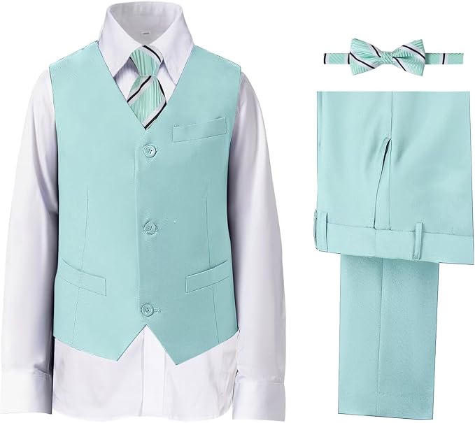 Boys' Suits Formal Slim Fit Tuxedo Boys Vest and Pants Set by DHTS
