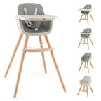 BABY JOY Convertible Baby High Chair, 3 in 1 Wooden Highchair/Booster/Chair by BABYJOY