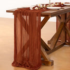 Socomi 4pcs Terracotta Table Runner Spring Easter Cheesecloth Table Runner 170 - Image 5