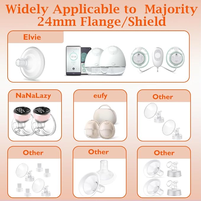 Flange Inserts 10PCS 17/19mm*5, 24mm Breast Pump Shields/Flanges Compatible - Image 3