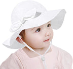 Baby Girl Sun Hat with UPF 50+ Outdoor Adjustable Beach Hat with Wide Brim - Image 7