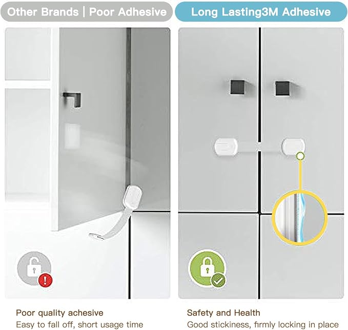 Cabinet Locks Baby Proofing No Drill, Door Locks - Image 5