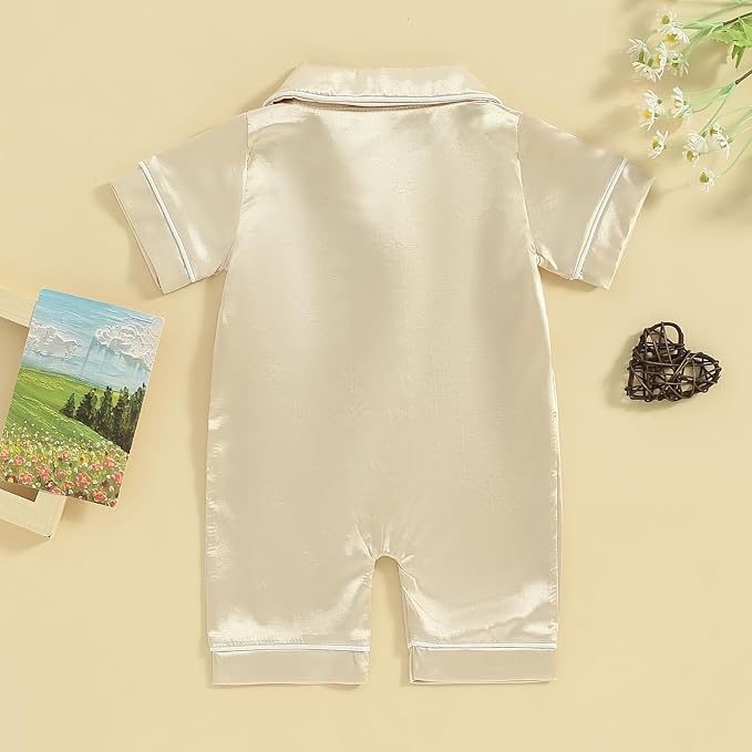 MAINESAKA Newborn Baby Girl Boy One Piece Pajama Romper Sleep Jumpsuit Silk - Image 3