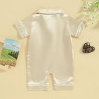 MAINESAKA Newborn Baby Girl Boy One Piece Pajama Romper Sleep Jumpsuit Silk - Image 3