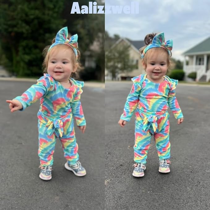 Aalizzwell Preemie Newborn Infant Baby Girls Clothes Ribbed Romper Bodysuit - Image 2