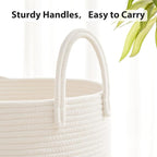 Fiona's magic 72L Large Woven Laundry Hamper, Tall Cotton Rope Storage Basket - Image 5