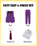 Boys’ Formal Suit 5 Piece Set, Toddler Tuxedos - Image 3