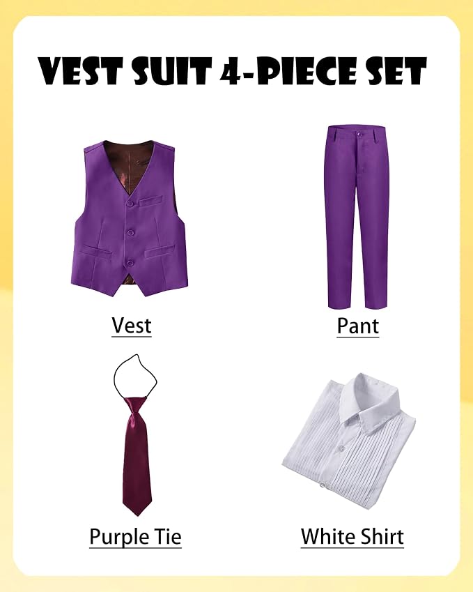 Boys’ Formal Suit 5 Piece Set, Toddler Tuxedos - Image 3