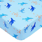 UOMNY Crib Sheet for Baby Boys Shark Fitted Crib Sheets for Standard Crib and by UOMNY
