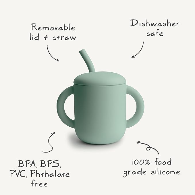 mushie 100% Silicone Training Cup & Straw - Image 9